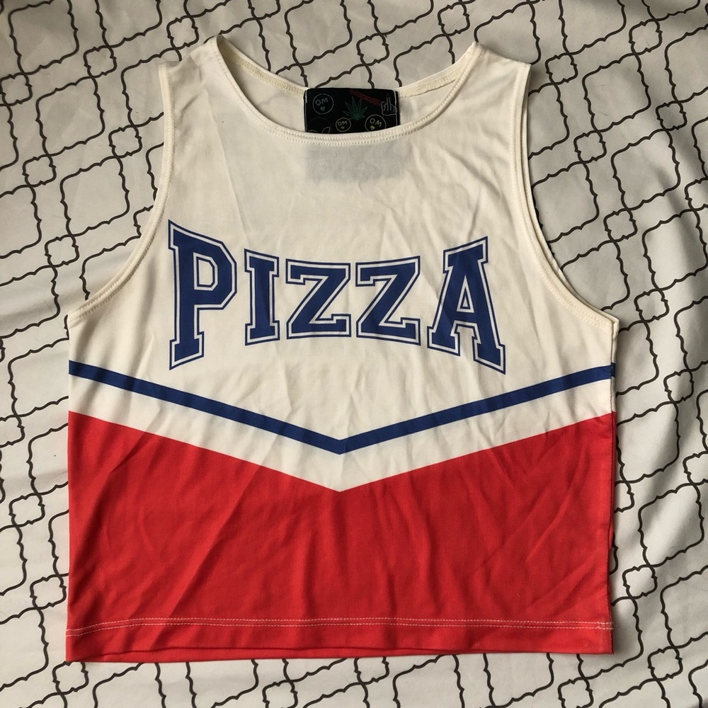 Omighty Pizza Varsity Crop Top